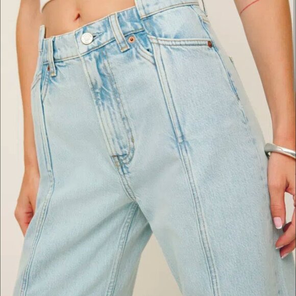 Reformation Cary High Rise Slouchy Wide Leg Jeans in Mooney Reworked - Picture 2 of 3